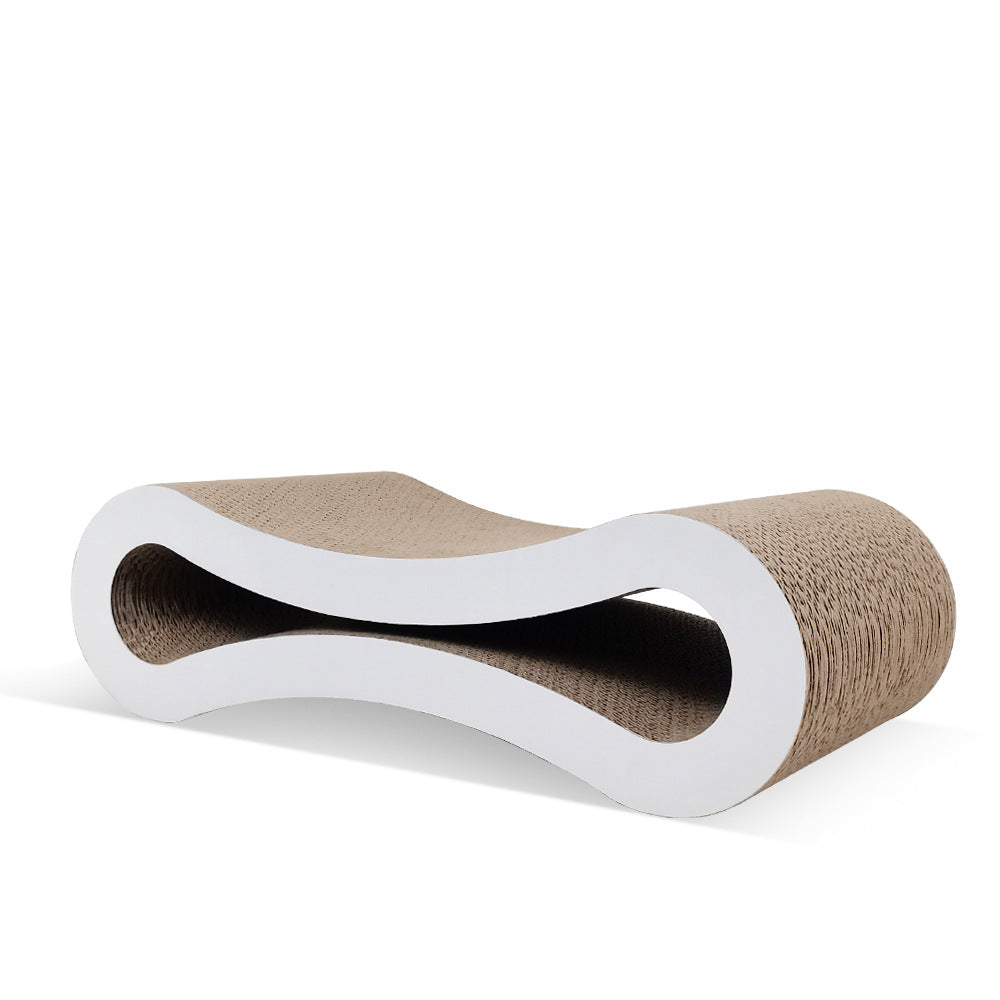 KFX-5303869 Large Eight-Shaped Cat Toy Made of Corrugated Paper in White and Black