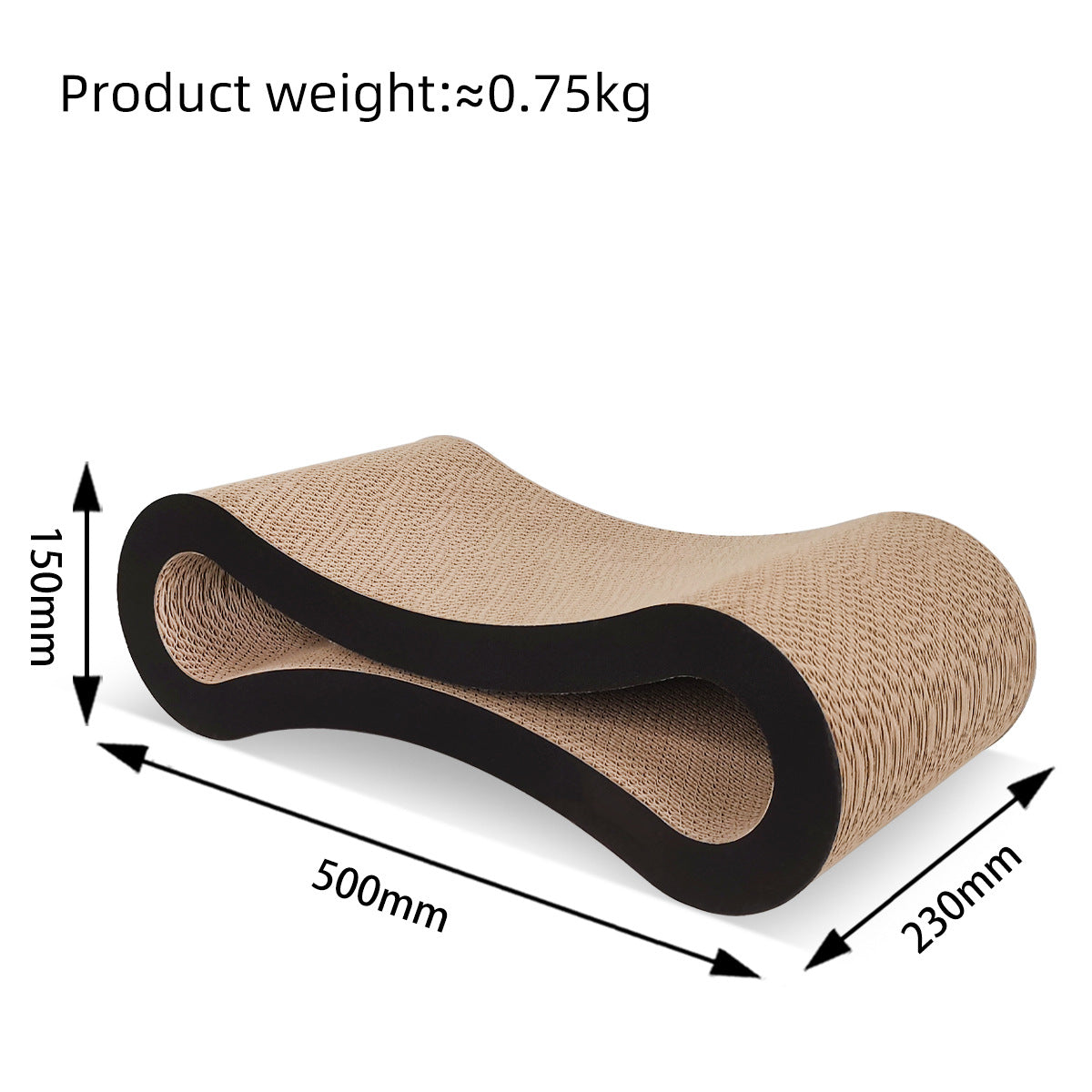 KFX-5303869 Large Eight-Shaped Cat Toy Made of Corrugated Paper in White and Black