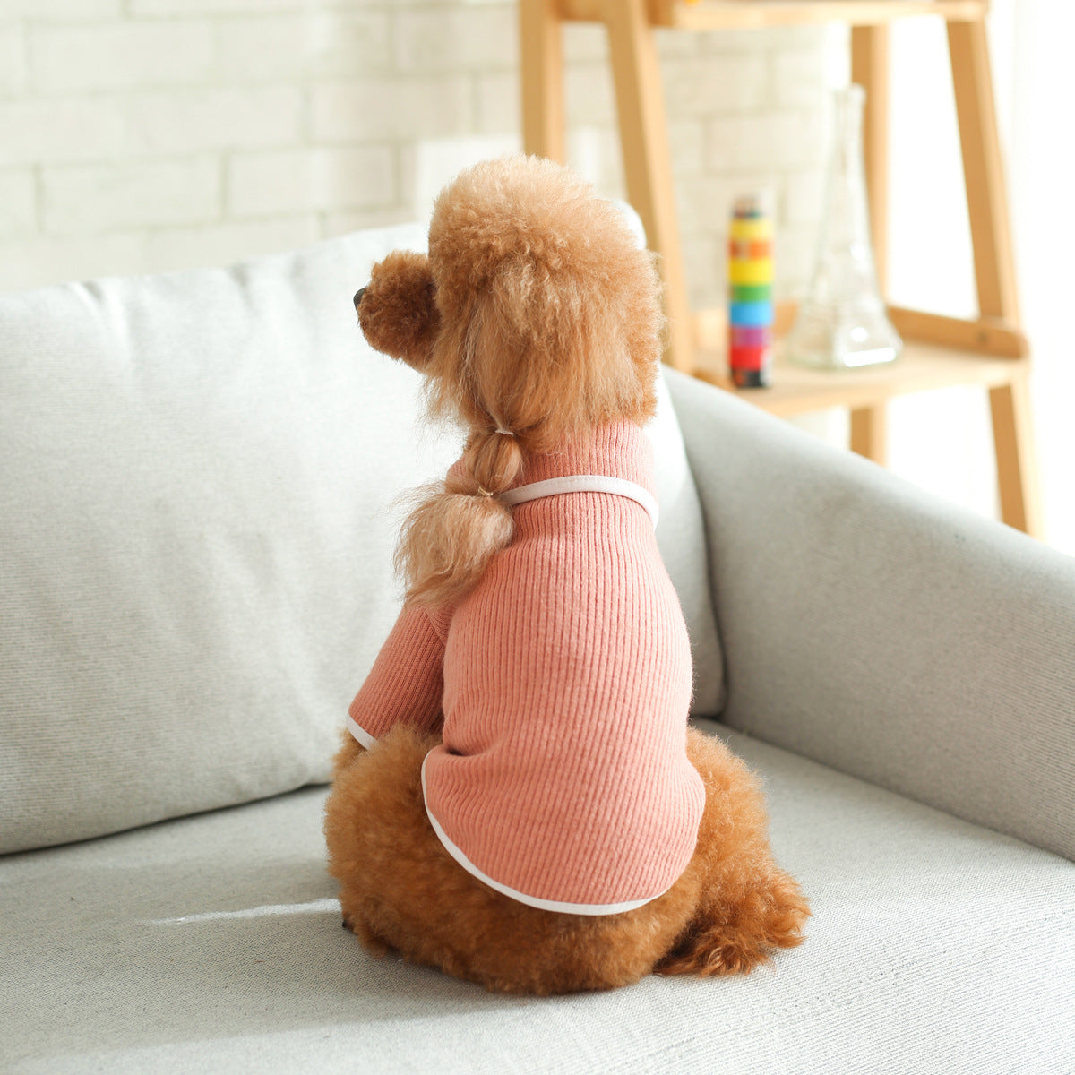 KFX-5304253 Warm Fleece Sweater with Doll Collar for Dogs and Cats