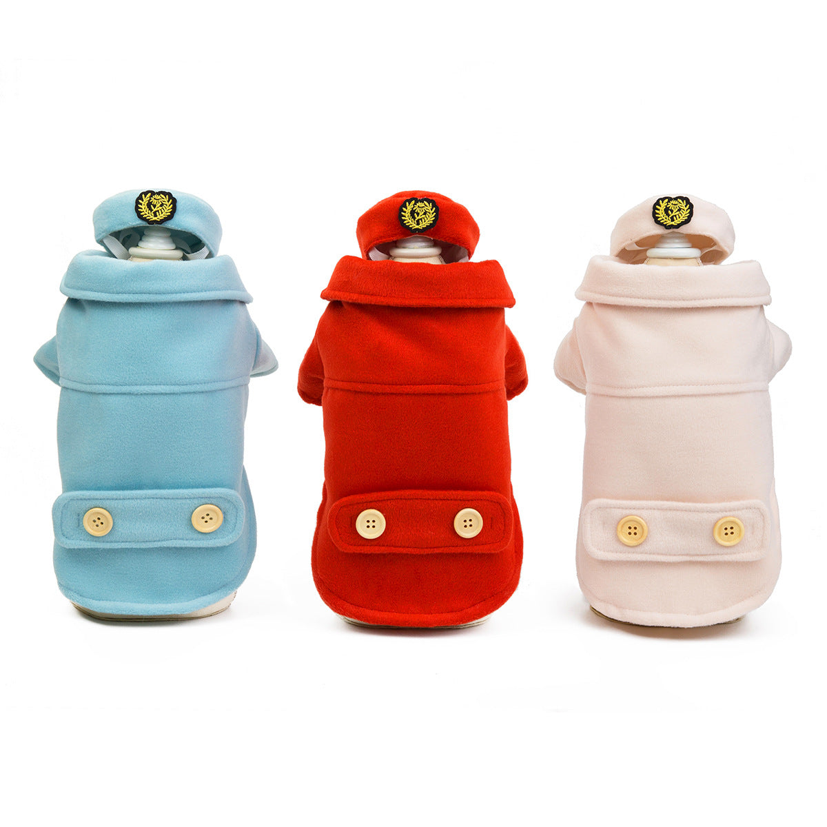 KFX-5306045 Stylish Cotton Stewardess Coat for Small to XXL Dogs - Red, Khaki, Blue
