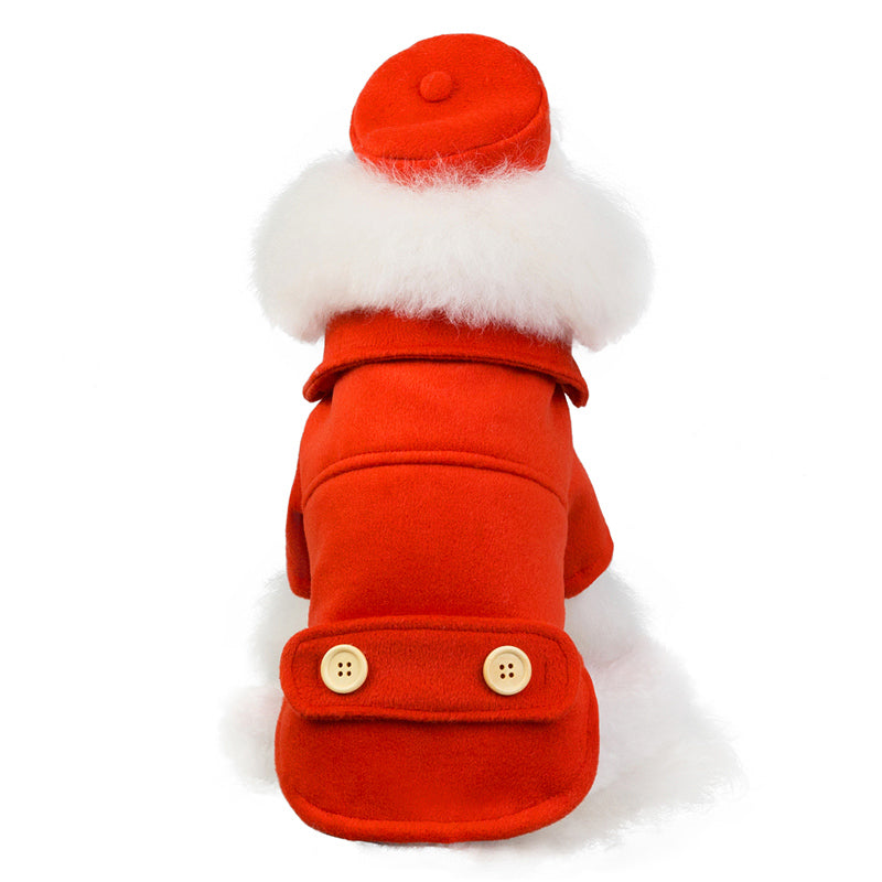 KFX-5306045 Stylish Cotton Stewardess Coat for Small to XXL Dogs - Red, Khaki, Blue