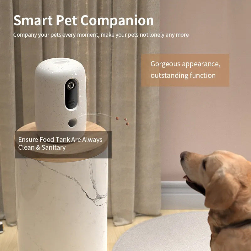 KFX-5307453 Automatic Pet Feeder with Timer for Dogs and Cats - White Color