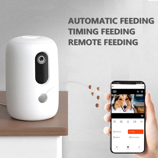 KFX-5307453 Automatic Pet Feeder with Timer for Dogs and Cats - White Color