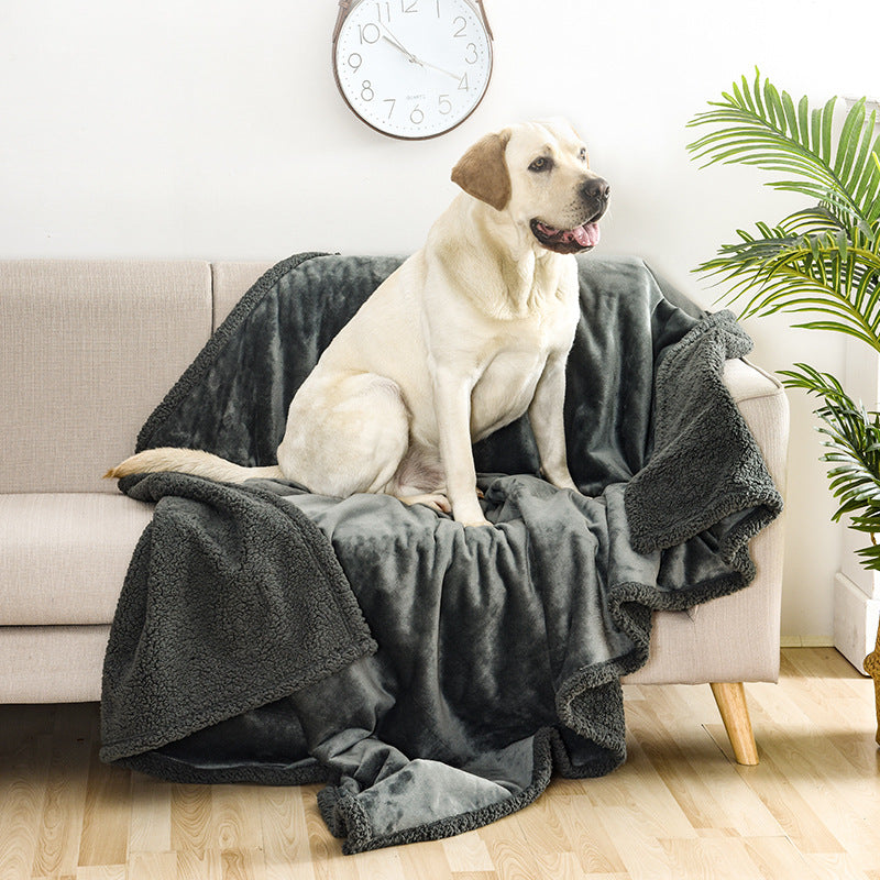 KFX-5310269 Waterproof Flannel Cotton Wool Sherpa Pet Blanket for Dogs - Multiple Sizes Available