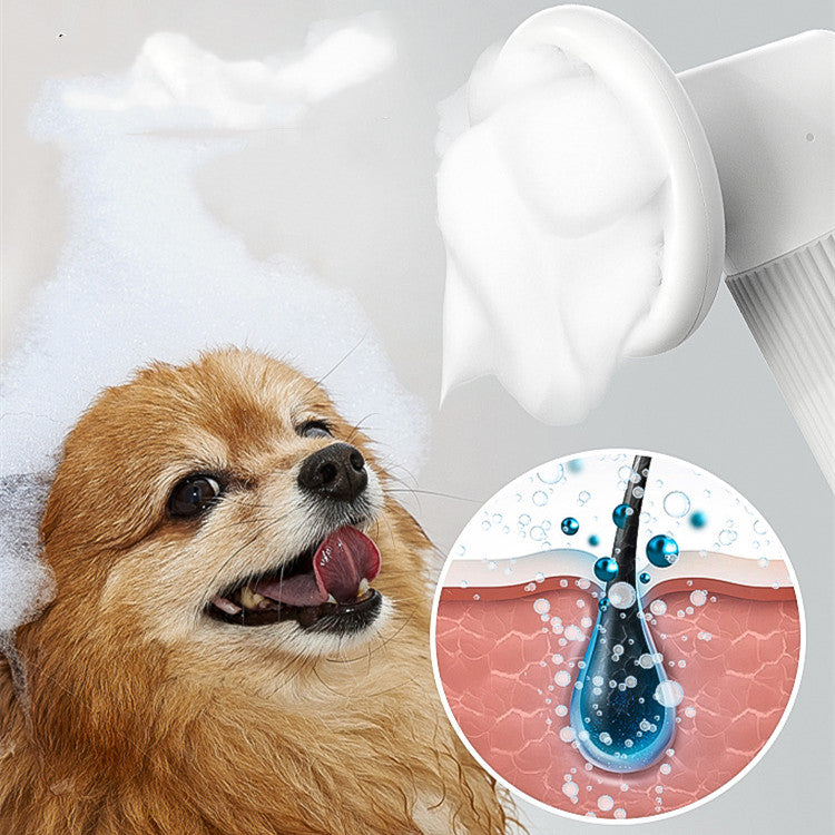 KFX-5311293 Pet Bubble Machine Shower Gel for Cats and Dogs, Stylish Design, Bubble Maker, White Color, 139×118×286mm