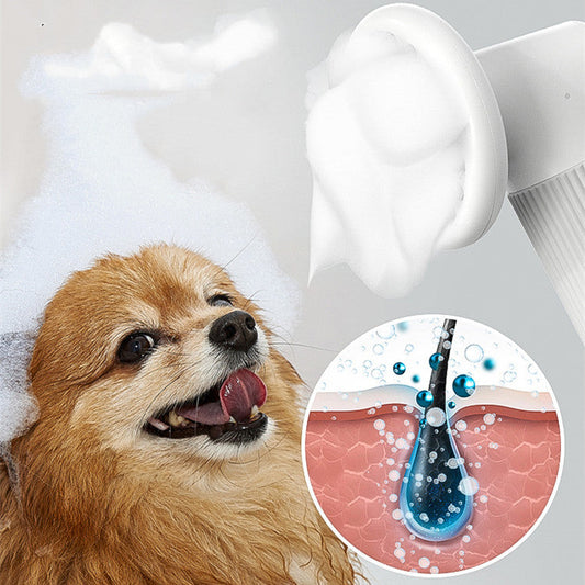 KFX-5311293 Pet Bubble Machine Shower Gel for Cats and Dogs, Stylish Design, Bubble Maker, White Color, 139×118×286mm
