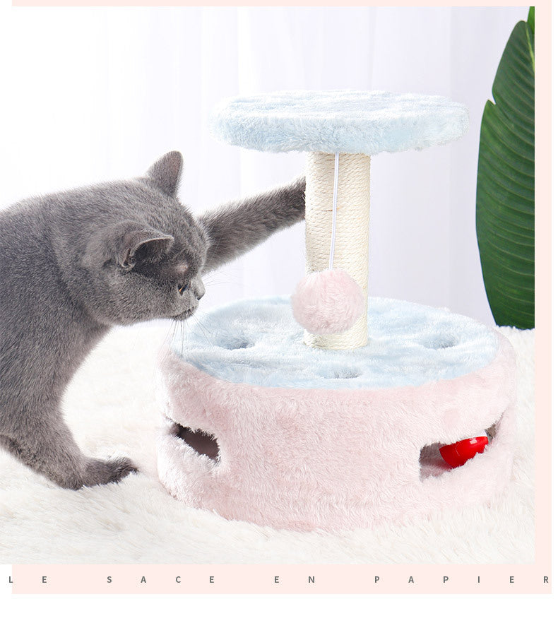 KFX-5312701 Small Multifunctional Cat Climbing Frame with Scratching Post and Jumping Platform