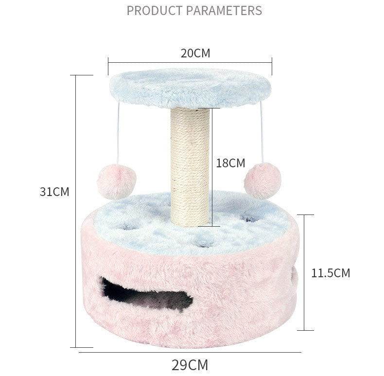 KFX-5312701 Small Multifunctional Cat Climbing Frame with Scratching Post and Jumping Platform