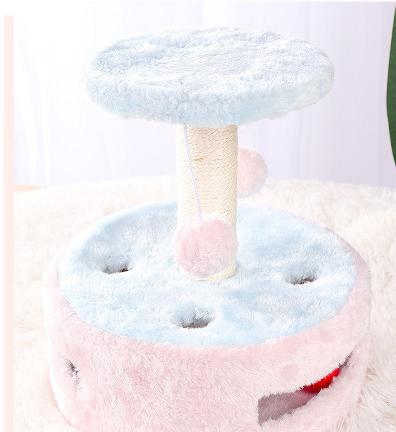 KFX-5312701 Small Multifunctional Cat Climbing Frame with Scratching Post and Jumping Platform