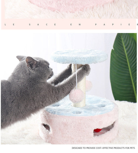 KFX-5312701 Small Multifunctional Cat Climbing Frame with Scratching Post and Jumping Platform