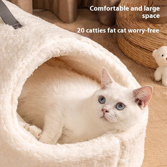 KFX-5313085 Cozy Removable and Washable Large Lambswool Cat Nest for Ultimate Comfort