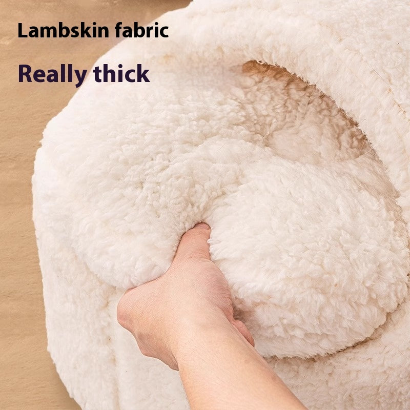 KFX-5313085 Cozy Removable and Washable Large Lambswool Cat Nest for Ultimate Comfort