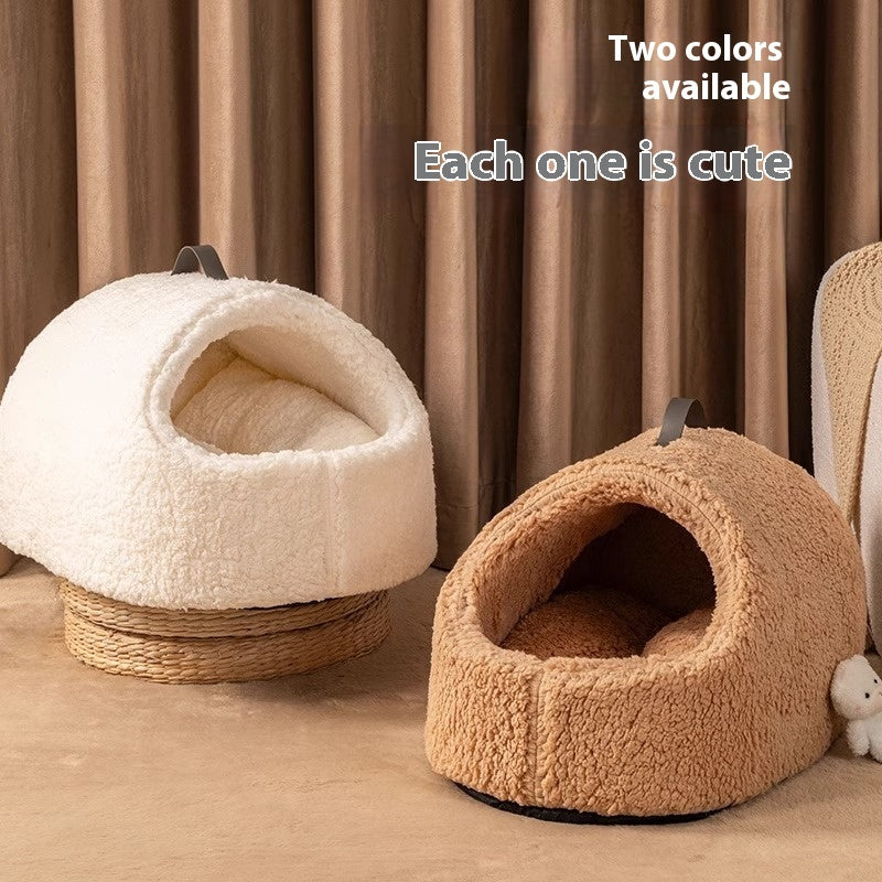 KFX-5313085 Cozy Removable and Washable Large Lambswool Cat Nest for Ultimate Comfort