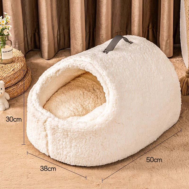 KFX-5313085 Cozy Removable and Washable Large Lambswool Cat Nest for Ultimate Comfort