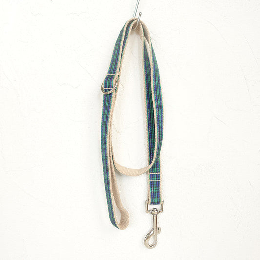 KFX-5313213 Green Checkered Polyester Dog Chain for Stylish Walks