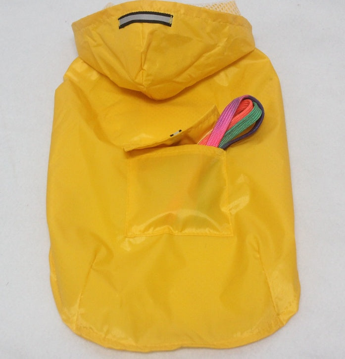 KFX-5313597 Waterproof Big Dog Raincoat with Reflective Stripes - All-in-One Design for Outdoor Protection