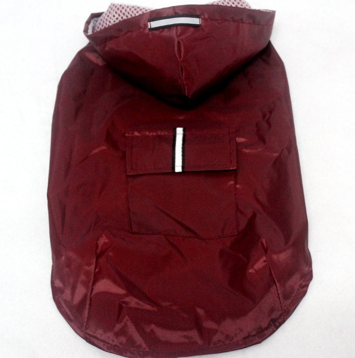 KFX-5313597 Waterproof Big Dog Raincoat with Reflective Stripes - All-in-One Design for Outdoor Protection