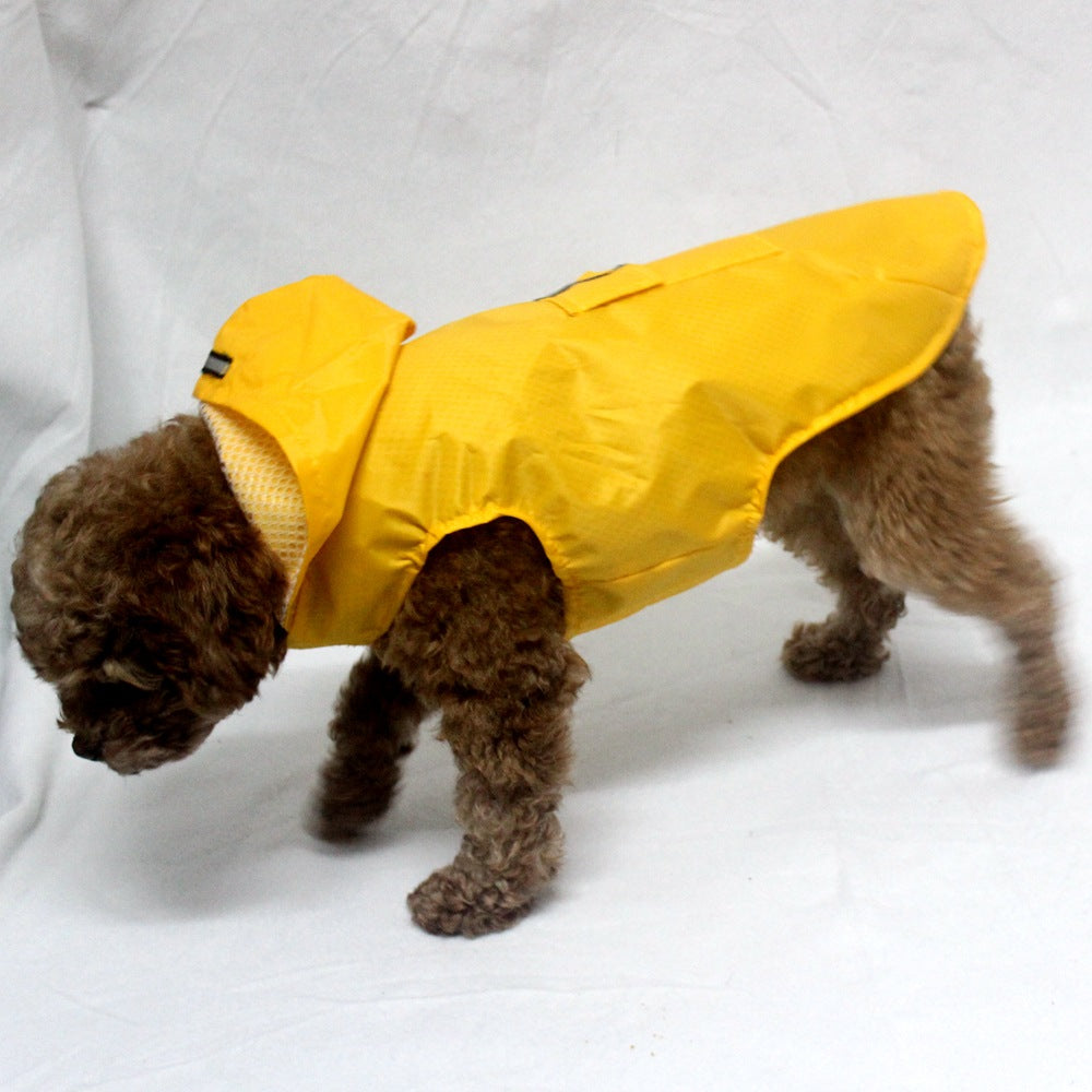 KFX-5313597 Waterproof Big Dog Raincoat with Reflective Stripes - All-in-One Design for Outdoor Protection