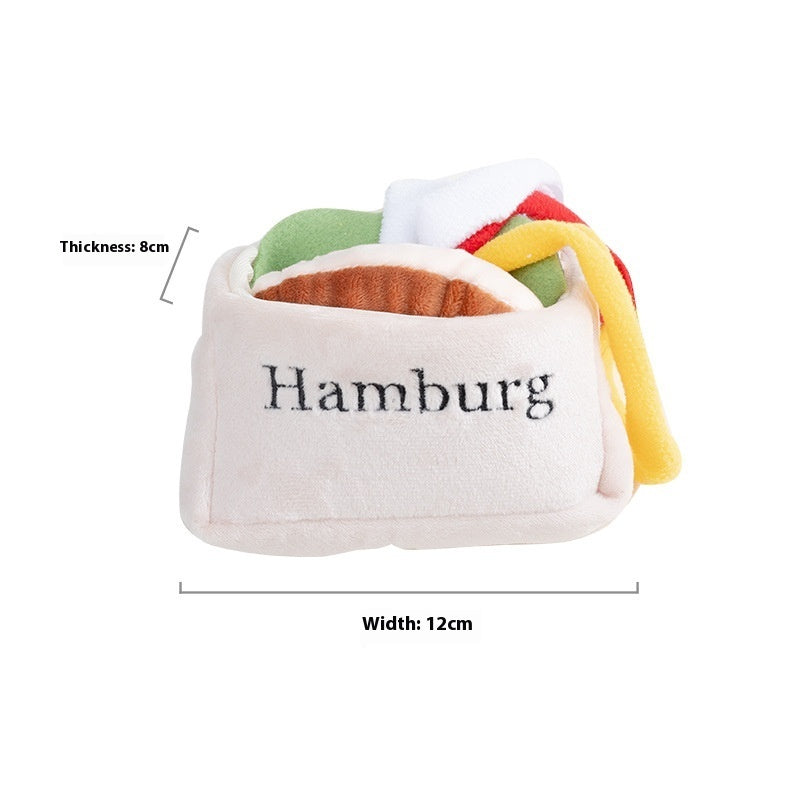 KFX-5314237 Plush Hamburger Sandwich Toy for Pets with Ringing Paper