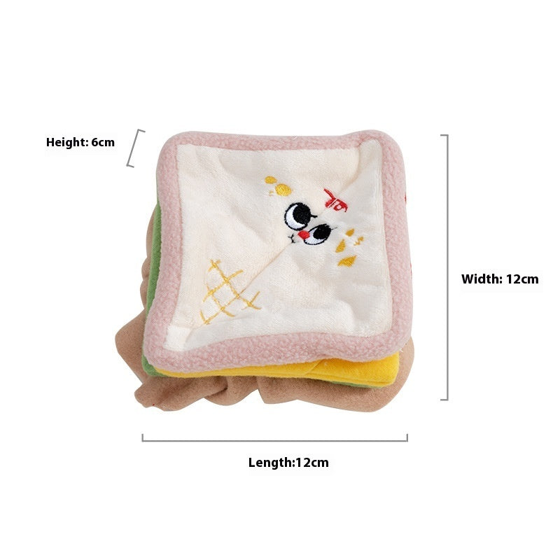 KFX-5314237 Plush Hamburger Sandwich Toy for Pets with Ringing Paper