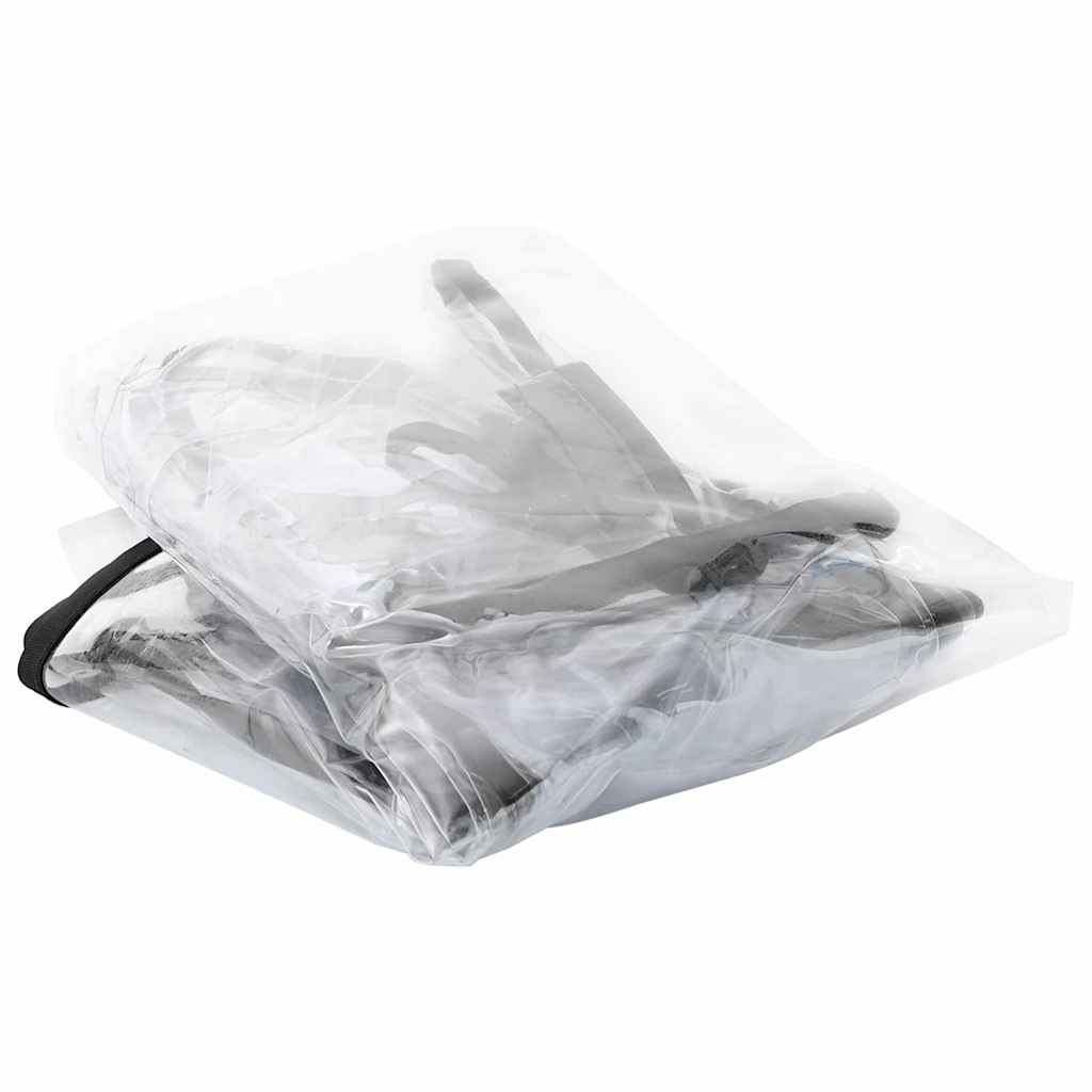KFX-5314877 Transparent PVC Pet Stroller Rain Cover - 65 x 32 x 57 cm, Waterproof and Foldable Design for All Breeds