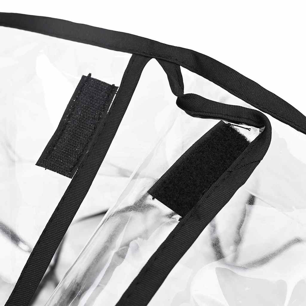 KFX-5314877 Transparent PVC Pet Stroller Rain Cover - 65 x 32 x 57 cm, Waterproof and Foldable Design for All Breeds