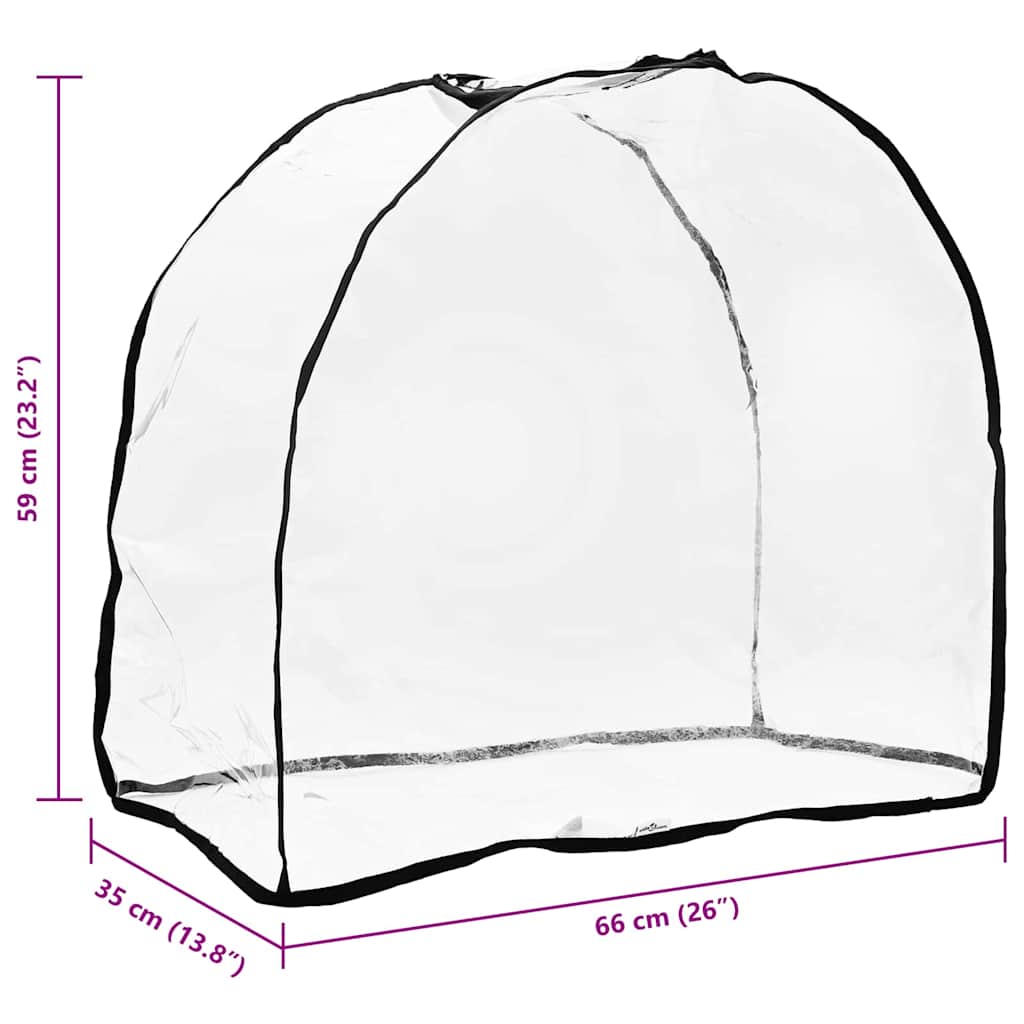 KFX-5314877 Transparent PVC Pet Stroller Rain Cover - 65 x 32 x 57 cm, Waterproof and Foldable Design for All Breeds