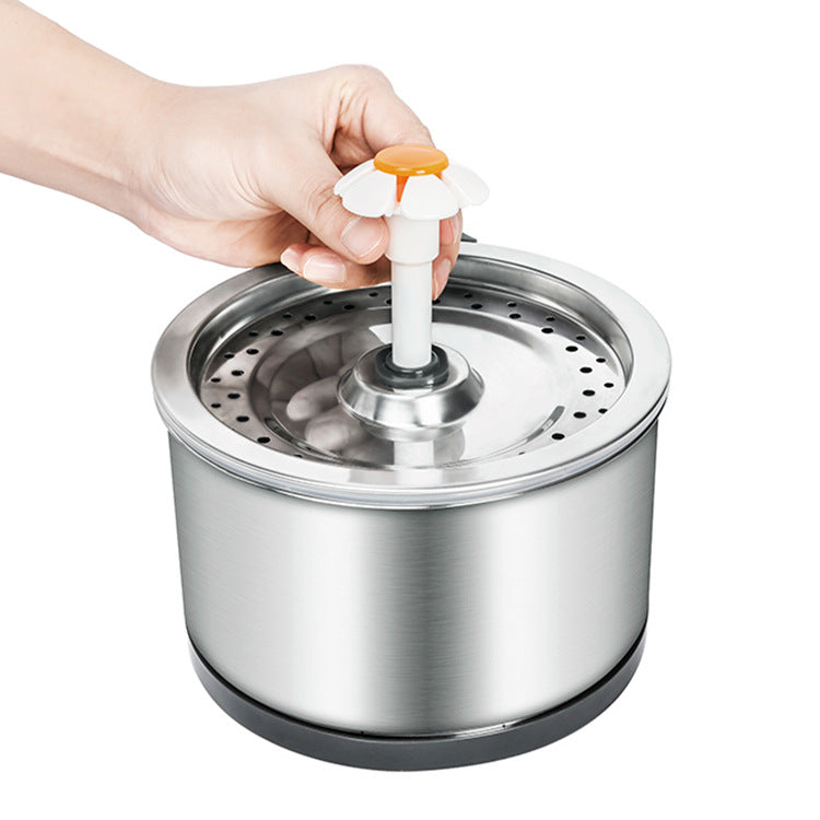 KFX-5315261 Stainless Steel Detachable Cat and Dog Drinking Fountain with USB Adapter
