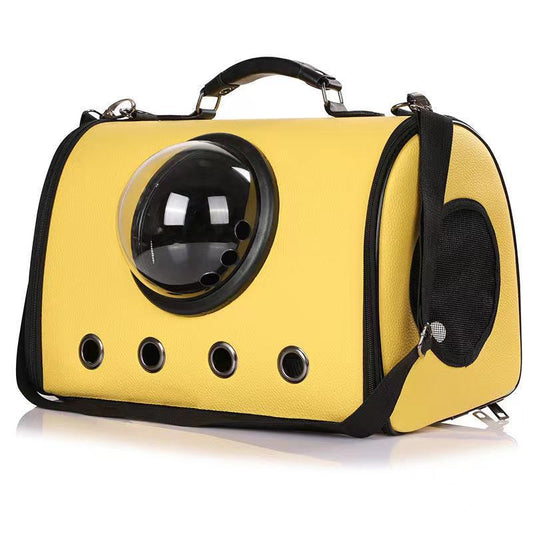 KFX-5315645 Transparent PU Rainproof Portable Pet Backpack for Cats and Small Dogs