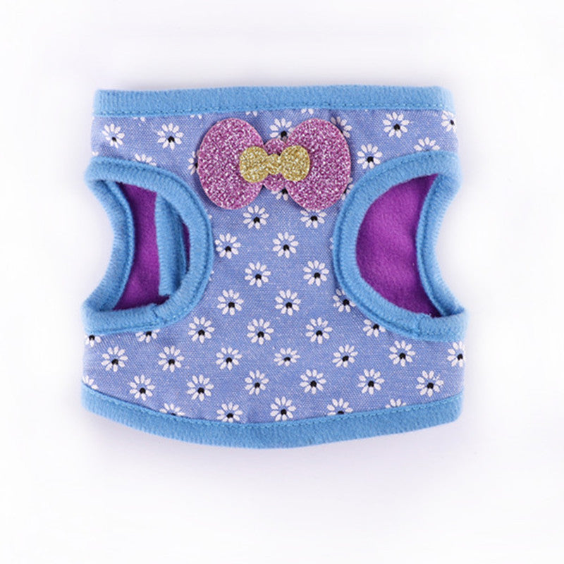 KFX-5318461 Rabbit and Guinea Pig Vest Harness with Traction Rope - Cotton Blend in Red, Pink, Blue, Sizes S, M, L