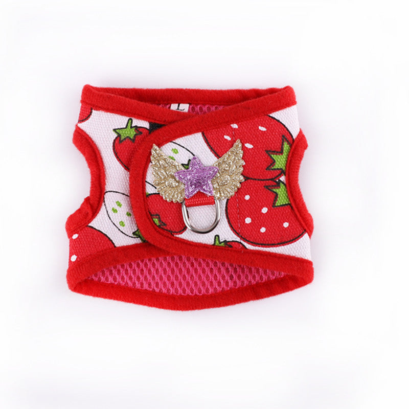 KFX-5318461 Rabbit and Guinea Pig Vest Harness with Traction Rope - Cotton Blend in Red, Pink, Blue, Sizes S, M, L