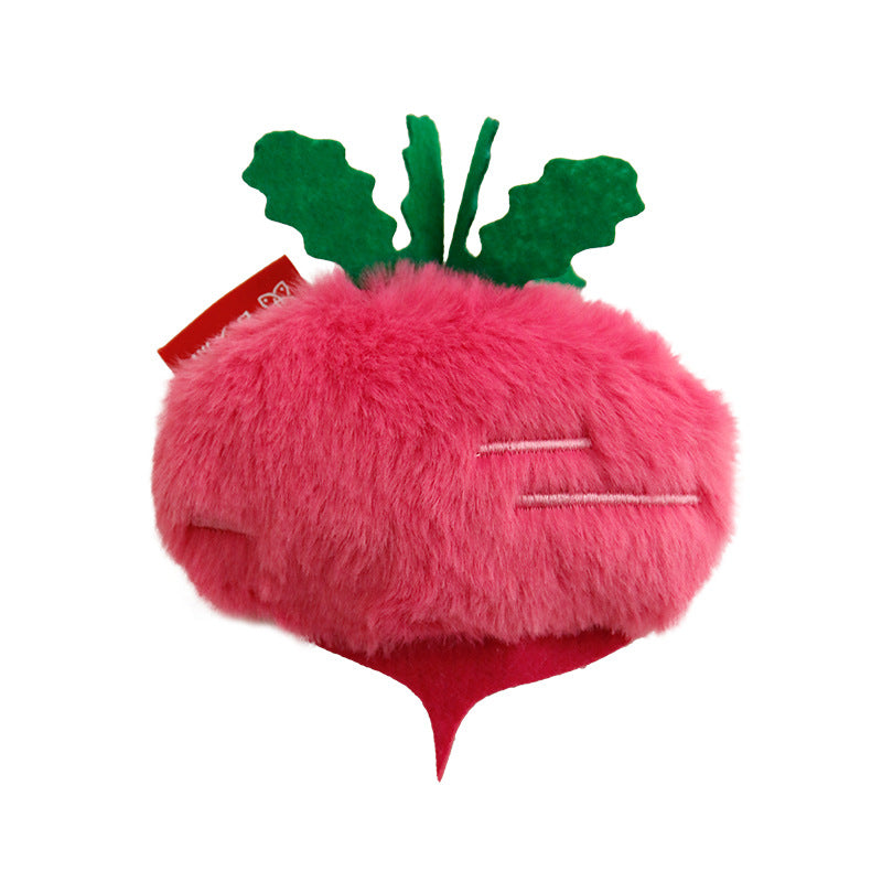 KFX-5318845 Plush Radish and Cucumber Cat Toys - Bite-Resistant Vegetable Simulation