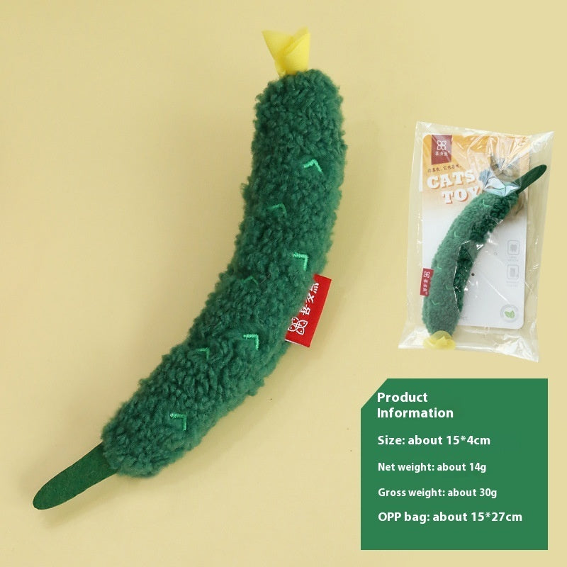 KFX-5318845 Plush Radish and Cucumber Cat Toys - Bite-Resistant Vegetable Simulation