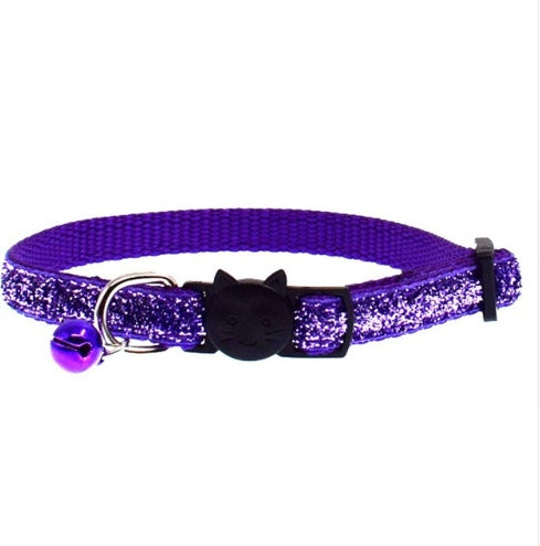 KFX-5321149 Adjustable Colorful Fish Scale Cat Collar with Bell – Soft Nylon Material