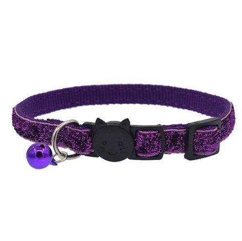 KFX-5321149 Adjustable Colorful Fish Scale Cat Collar with Bell – Soft Nylon Material
