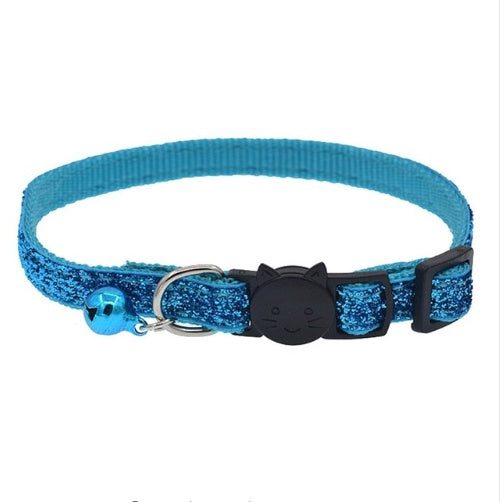 KFX-5321149 Adjustable Colorful Fish Scale Cat Collar with Bell – Soft Nylon Material