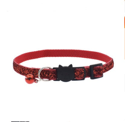 KFX-5321149 Adjustable Colorful Fish Scale Cat Collar with Bell – Soft Nylon Material