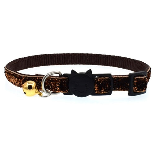 KFX-5321149 Adjustable Colorful Fish Scale Cat Collar with Bell – Soft Nylon Material
