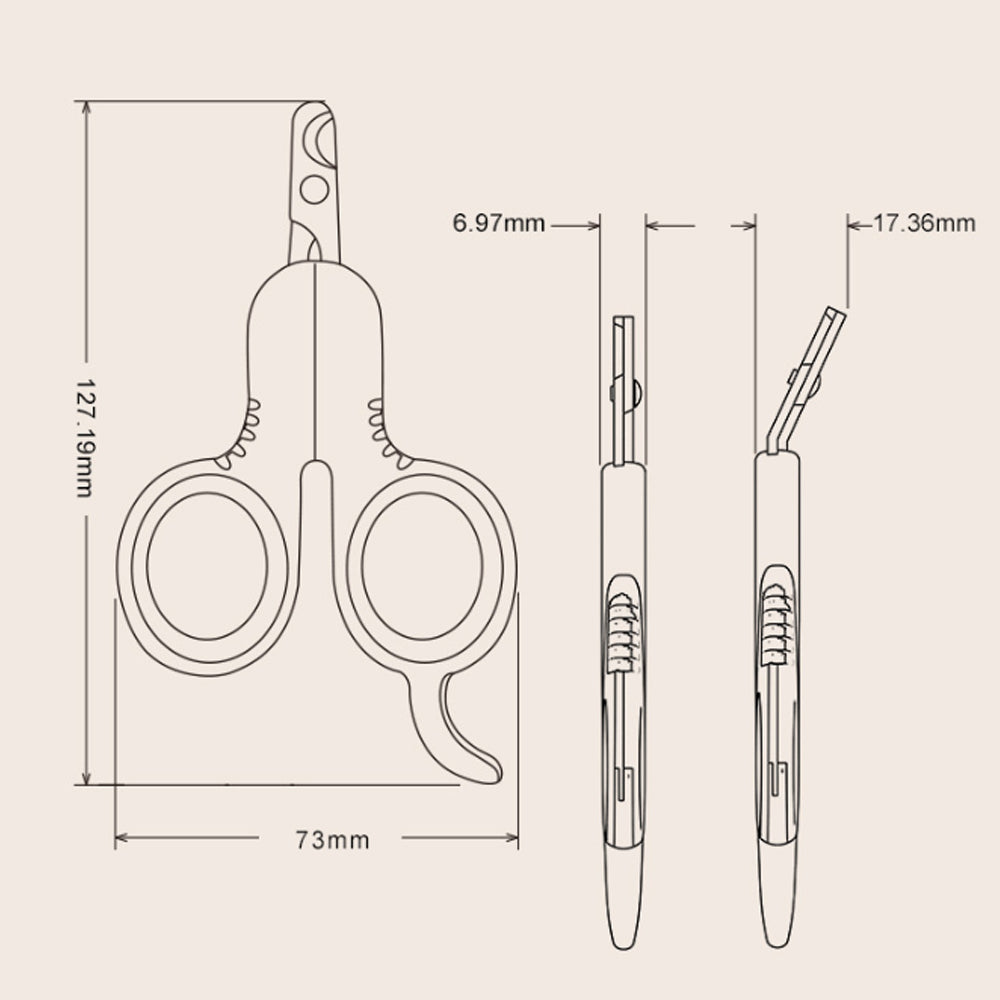 KFX-5322429 Professional Pet Nail Clippers with Curved Tips for Cats and Small Dogs - Ergonomic Non-Slip Handle, Stainless Steel Blades