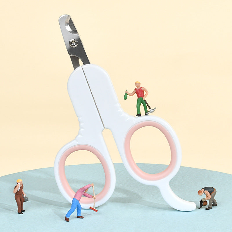 KFX-5322429 Professional Pet Nail Clippers with Curved Tips for Cats and Small Dogs - Ergonomic Non-Slip Handle, Stainless Steel Blades