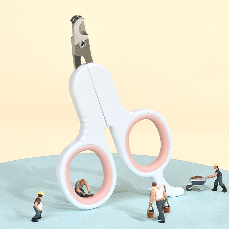 KFX-5322429 Professional Pet Nail Clippers with Curved Tips for Cats and Small Dogs - Ergonomic Non-Slip Handle, Stainless Steel Blades