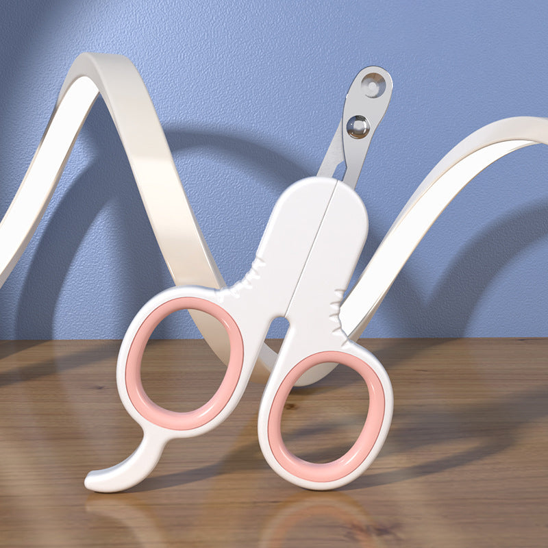 KFX-5322429 Professional Pet Nail Clippers with Curved Tips for Cats and Small Dogs - Ergonomic Non-Slip Handle, Stainless Steel Blades