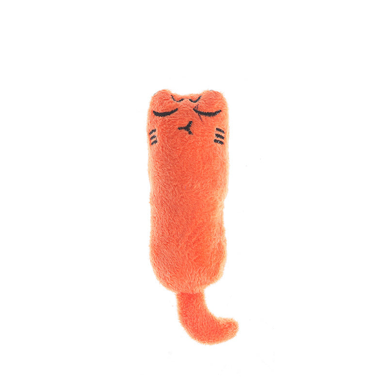 KFX-5324605 Bite-Resistant Cat Toy with Ringing Paper - Plush Catnip Design in Multiple Colors