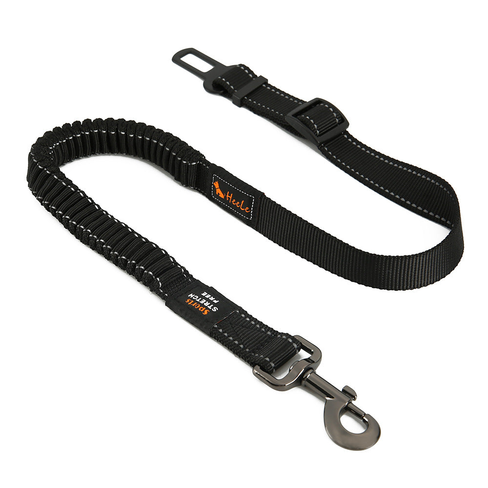 KFX-5324733 Elastic Stretch Dog Seat Belt for Secure Car Travel - Adjustable Length 76CM to 148CM, Nylon Material