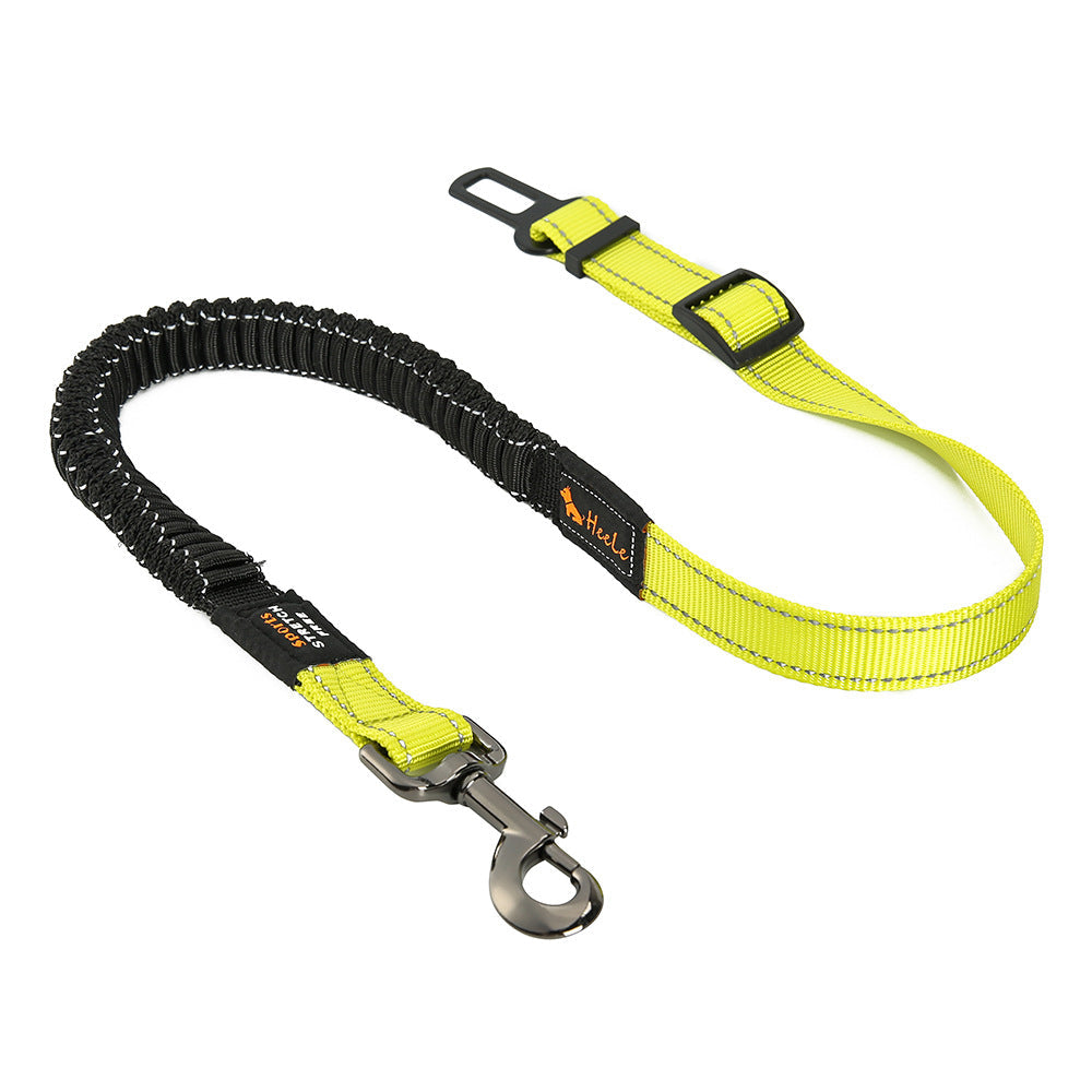 KFX-5324733 Elastic Stretch Dog Seat Belt for Secure Car Travel - Adjustable Length 76CM to 148CM, Nylon Material