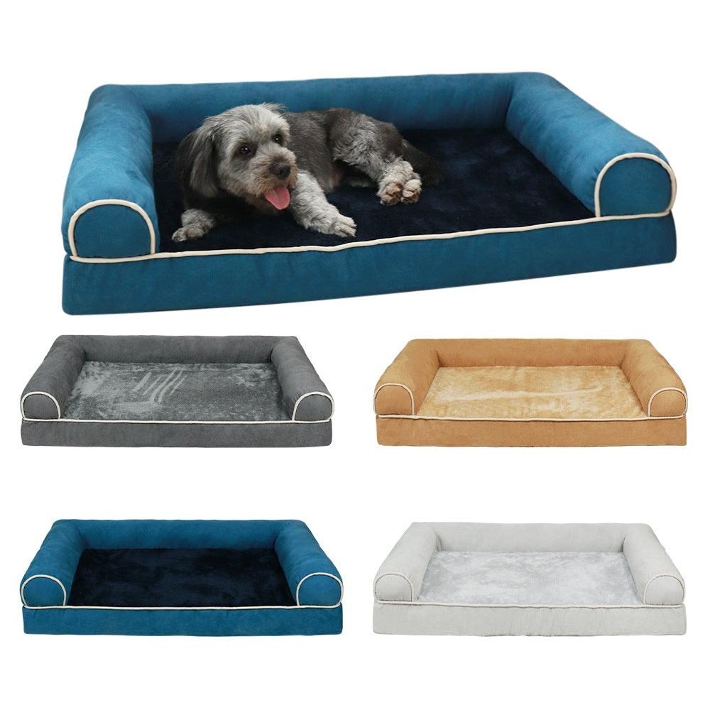 KFX-5324989 Breathable Square Pet Bed in Dark Gray, Light Gray, Khaki, Blue, and Beige, Multiple Sizes Available