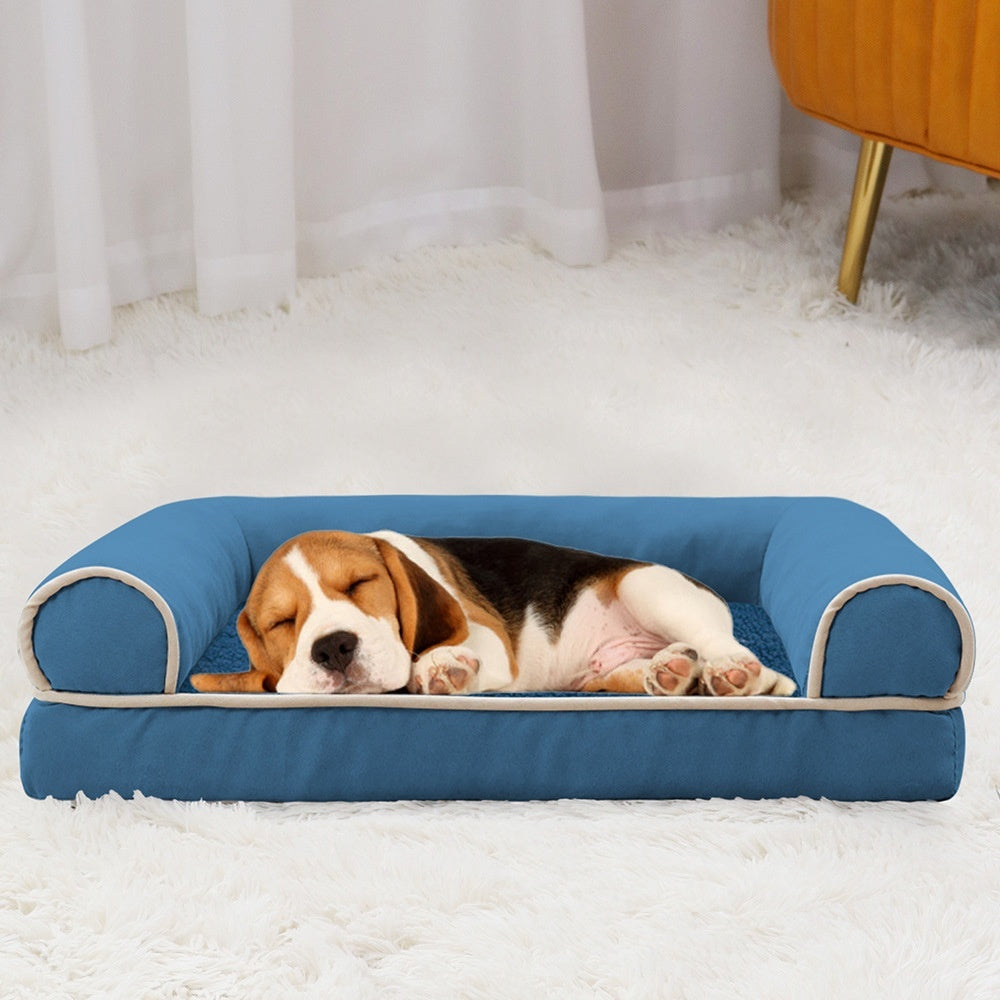 KFX-5324989 Breathable Square Pet Bed in Dark Gray, Light Gray, Khaki, Blue, and Beige, Multiple Sizes Available