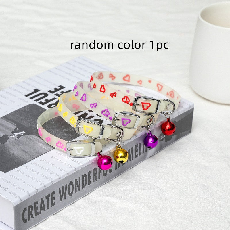 KFX-5326909 Luminous Silicone Cat Collars in Various Fun Designs - Random Colors