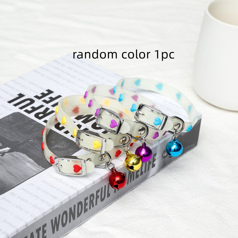 KFX-5326909 Luminous Silicone Cat Collars in Various Fun Designs - Random Colors
