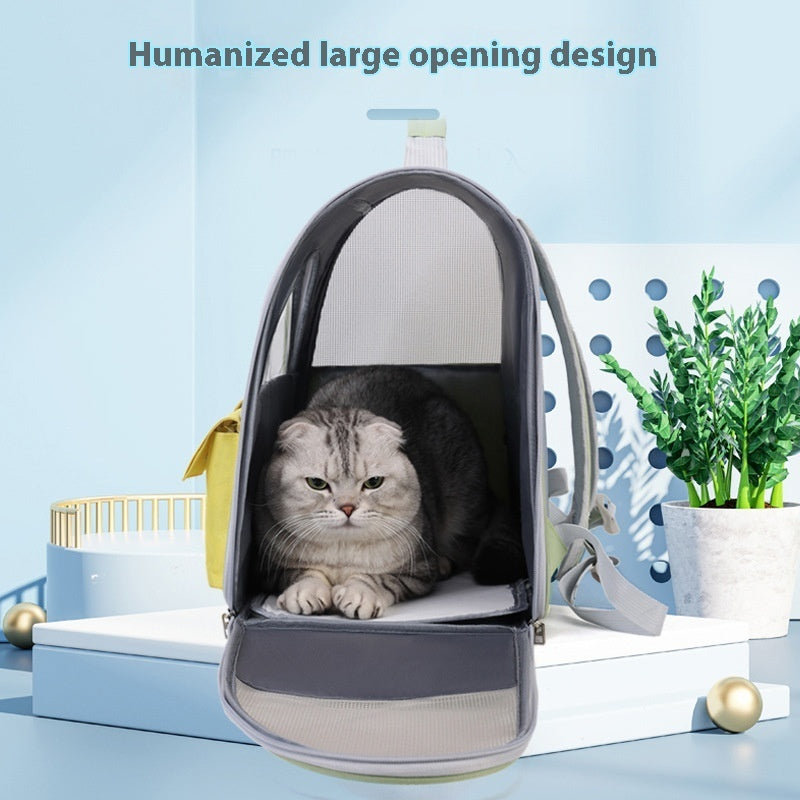 KFX-5327165 Transparent Cat Backpack with Large Capacity in Soft Acrylic and Oxford Cloth